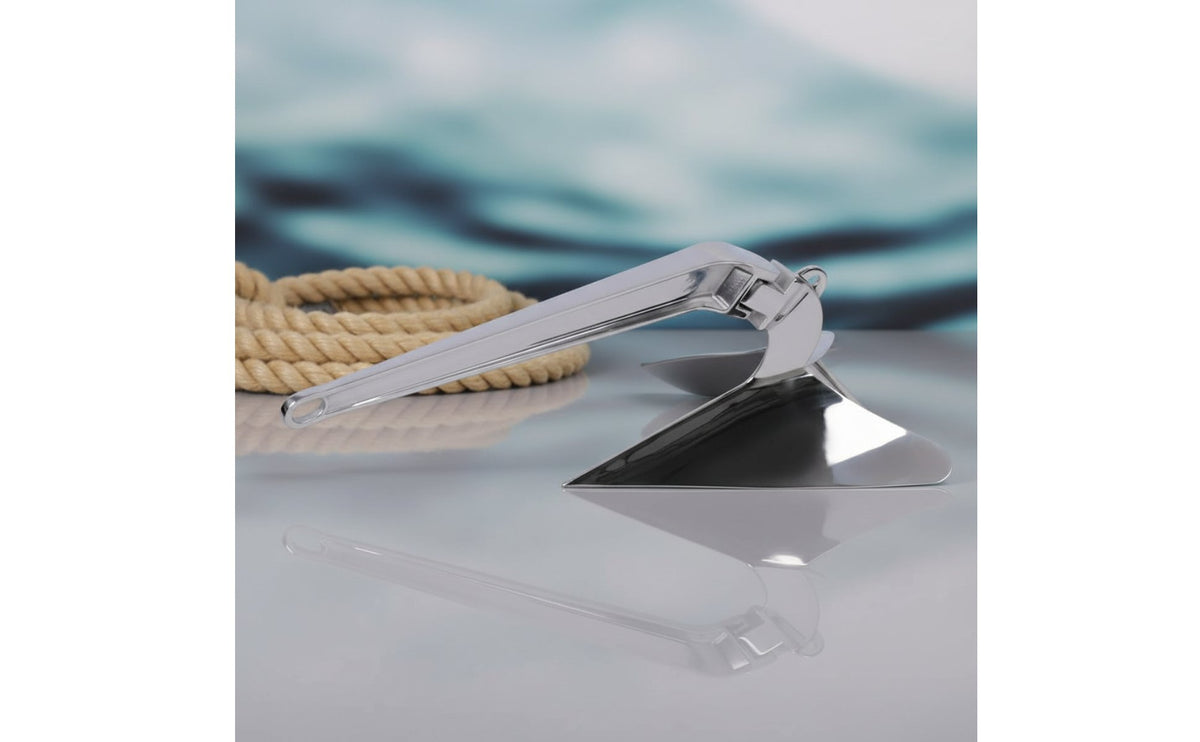 Stainless Steel Plow Anchor Heavy Duty Plough Anchor Mirror Polished for Yacht Owners, Boaters, Marine