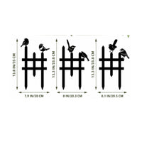 3 Pieces Garden Fence with Birds Outdoor Decorative Garden Border Sturdy Landscape Fence with Bird Decoration for Homeowners, Flower Beds