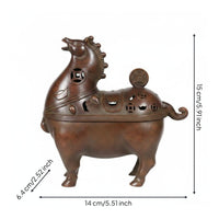 Brass Horse Fragrance Burner Auspicious Design Astrological Horse Fragrance