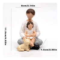 Faceless Figurine Carved Hand-Painted Figurine Resin for Shelf, Mantel, Families