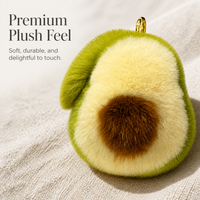 Avocado Faux Mink Rabbit Fur Car Keychain Pendant Plush Doll Bag Charm