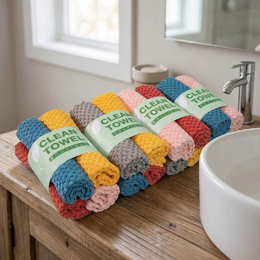 Microfibre Cloth and Microfibre Towel, Quick-Drying Cleaning Cloths, 30x30 cm Glass Cleaning Cloth, Pack of 4 Mixed Colors