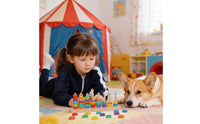 Multicolor Circular Stacker Stacking Toy Early Education Wooden Disc Stacker Quality Wood Stacking Toy for Preschoolers, Classroom
