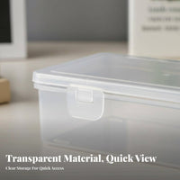 Small Clear Box Multipurpose Compact Storage Box Lightweight Mini Rectangular Container for Crafters, Hobbyists, Craft Room, Office, Workshop