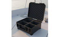 Portable Design Fishing Reel Storage Case Sturdy Hard Shell Reel Case Shockproof Padded Tackle Box Adjustable Compartments for Travel