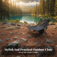 Adjustable Recline Portable Reclining Camp Chair Heavy Duty Frame Folding Recliner Ergonomic Design Outdoor Gear Weather Resistant for Beachgoers, Homeowners, Camping, Fishing, Office, Backyard