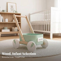 Children's Mobility Aid Motor Skills Slanted Frame Wooden Infant Push Cart Toy Storage Push Cart  for Young Children