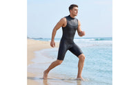 2mm Sleeveless Shorty Wetsuit Rear Zip One-Piece Shorty Wetsuit Smooth Skin Swimwear Close-Fitting for Divers, Swimmers, Diving, Snorkeling, Watersports