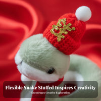 Stuffed Snake Doll with Hat Cute Design Soft Snake Toy Skin-Friendly Textile Home Decoration for Children, Teenagers, Desk Display, Bedroom