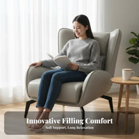 Light Luxury Oversized Single-Person Sofa Minimalist Design Upholstered Tub Chair signature aesthetic Home Seating Ergonomic posture supportrest for Homeowners, Students, Book Lovers, Living Room, Lounge Area, Bedroom, Apartment