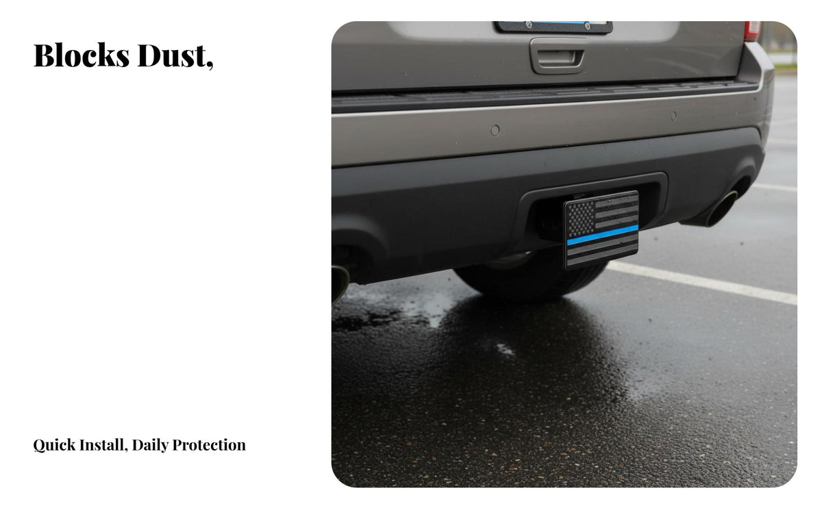 Flag Hitch Raised Design Raised Embossed Metal Flag Tow Hitch Cover Dustproof Automotive Exterior Accessory for Truck Owners