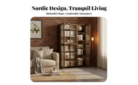 Floor-Standing bookshelf with Transparent Doors particle-proofresistant Enclosed bookshelf with Transparent Doors Large Capacity Household Storage Sturdy Construction for Book Lovers, Homeowners, Collectors, Home Office, Study Room, Bedroom