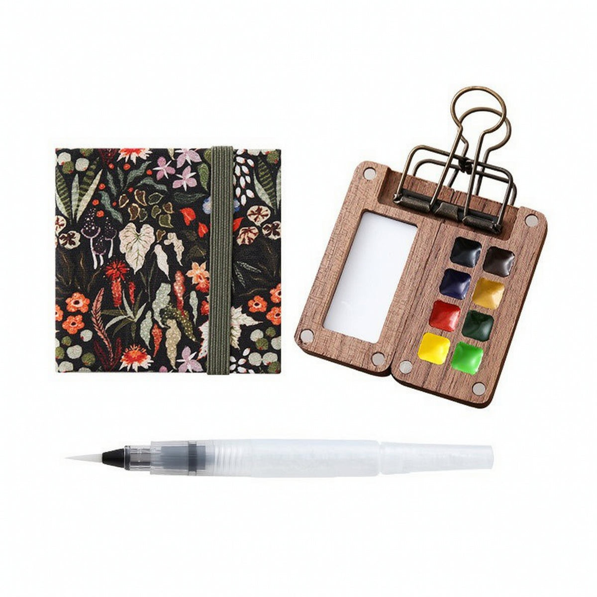Pocket Watercolor Palette with Book Lightweight Watercolor Paint Set with Sketchbook Beginner Friendly for Artists, Beginners, Journaling