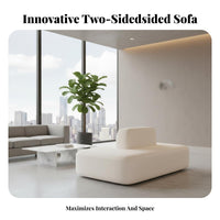 Creative Shape Double-Sided Island Bench Modern Aesthetic Commercial Furniture Easy Setup Lobby Seating High Weight Capacity for Interior Designers, Business Owners, Office Managers, Reception Area, Retail shop, Waiting Room