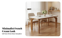 Modern Minimalist Design Rectangular Table with Elephant Legs Sturdy Construction Dining Furniture Easy to Clean Indoor Furnishing Scratch Resistant for Small Apartment Dwellers, Families, Homeowners, Kitchen, Family Gatherings, Home