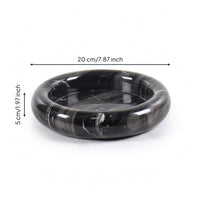 Marble Tray Round Marble Bowl Shallow Stone Tray for Tabletop