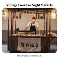 Multi-Purpose Antique Design Pushcart Mobile Snack Cart Market Display Cart for Caterers, Small Business Owners, Event Organizers