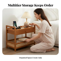 Light Luxury & design Bedside Storage Table Space-Saving Nightstand with Drawer and exposed Shelf Modern Design Bedroom Furniture Multi-Functional for Apartment Dwellers, Students, Homeowners, Small areas, Guest Room
