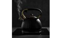 Steaming Tea Kettle Ribbed Cookware Decorative for Kitchen