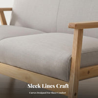 Japanese aesthetic Wood Frame Armchair Retro Design Sofa Modern Minimalist Couch space-saving Size for Apartment Dwellers, Office Managers, Business Owners, Living Room, Homestay, Reception Area, Bedroom