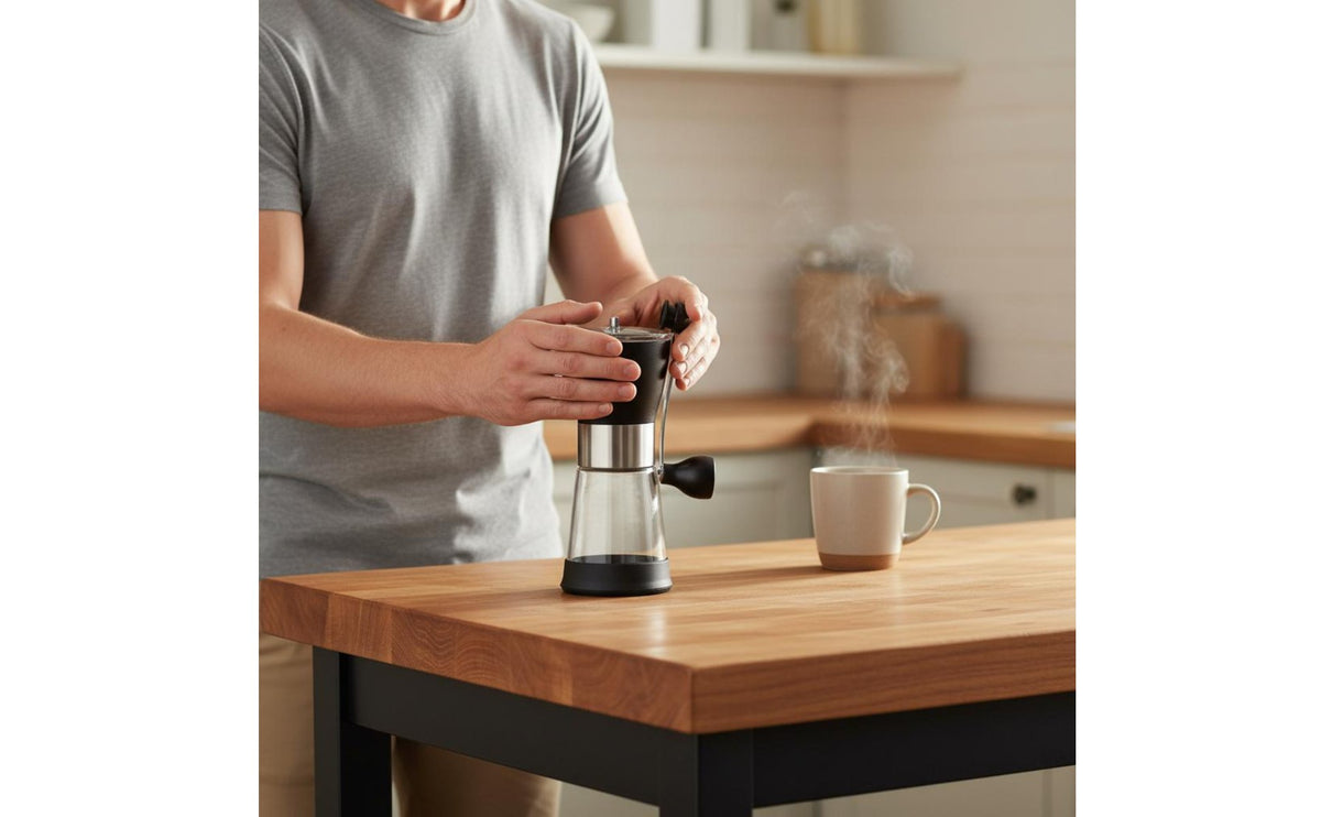 Manual Coffee Grinder Uniform Pulverize Portable Coffee Bean Grinder Kitchen Appliance Easy to Clean Non-Slip Base for Campers