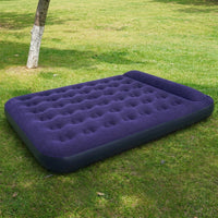 Inflatable Mattress and Air Bed for Car Camping, Camping Mattress with Pillow and Electric Pump, Flocked Surface Camping Mat, Foldable Guest Bed