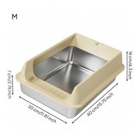 Deep Basin Cat Litter Box with Fence Included Scoop Open Top Litter Box Non Porous