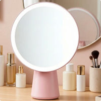 3 Level Dimming LED Makeup Mirror USB Rechargeable Touch Control Makeup Mirror Soft Light Eye Protection for Women, Girls, Dorm Room, Dressing Table, Desktop