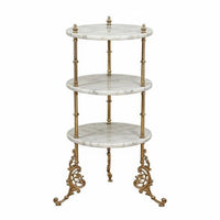 Freestanding 3-Tier Corner Shelf Luxury Aesthetic Display Stand Space-Saving Design Storage Rack Sturdy Construction for Apartment Dwellers, Interior Designers, Living Room, Balcony, Corners, Small Areas
