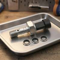 Threaded Hydraulic Brake Sensor Easy to Install Pressure Switch with Sealing Rings Compatible Brake Pressure Brake Pressure Indicator with Washers Long-Lasting for UTV Maintenance