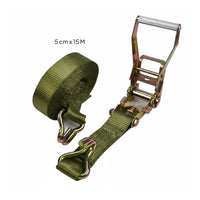 Double Hook Design Ratchet Tie-down Strap 5000kg Breaking Strength Tie down Strap with Hooks Safety Lock for Truck Drivers, Shipping, Moving