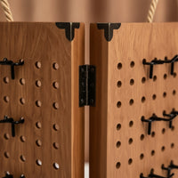 Jewelry Display Rack Portable Tabletop Pegboard Display Stand Hinged Jewelry Rack with Hooks for Retail Shops
