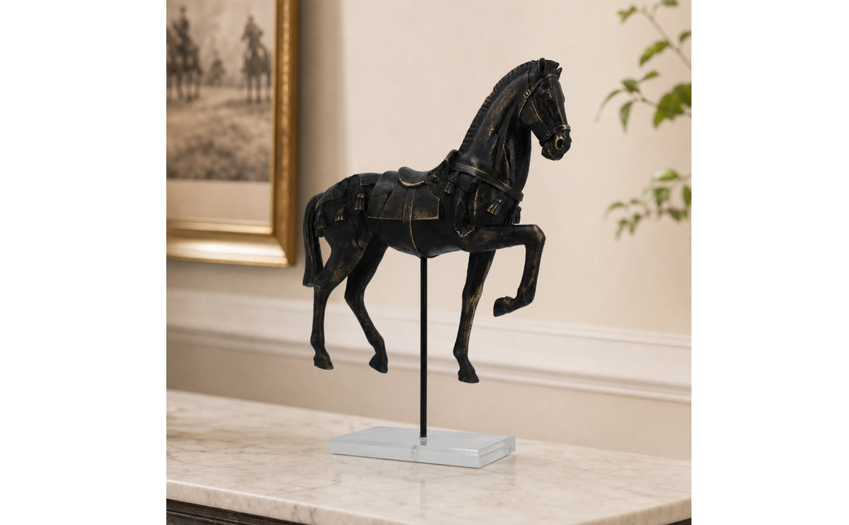 Horse Sculpture Freestanding Horse Statue Decorative Sculpture with Base for Office