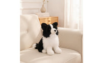 Border Collie doll Authentic-Looking Stuffed Dog Furry Toy for Kids, Young Children, Nursery