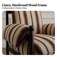 French Vintage design Highrear Wooden Armchair Removable Cover Upholstered Armchair easy-clean seat pad Accent Chair mid-centuryera Design for Homeowners, Adults, Renters, Living Room, perusing corner, Bedroom, Apartment