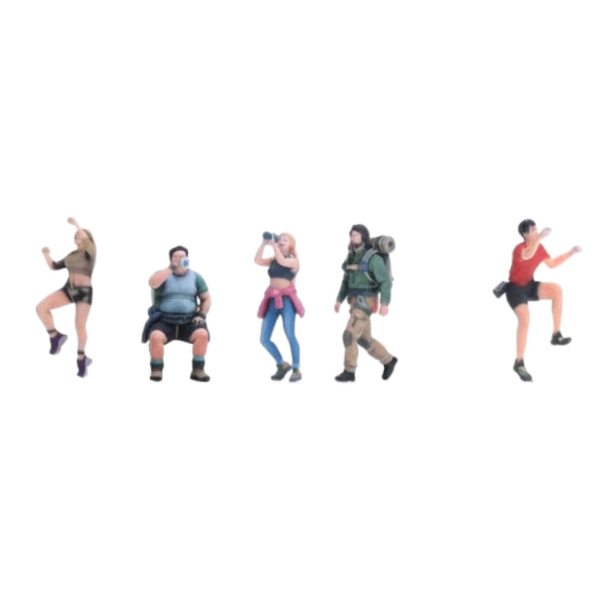 5 Pieces 1/64 Scale Climbing Figures 3D Printed Rock Climbing People Models Full Color Miniature Hiker Figurines for Sand Table, Desktop Decoration