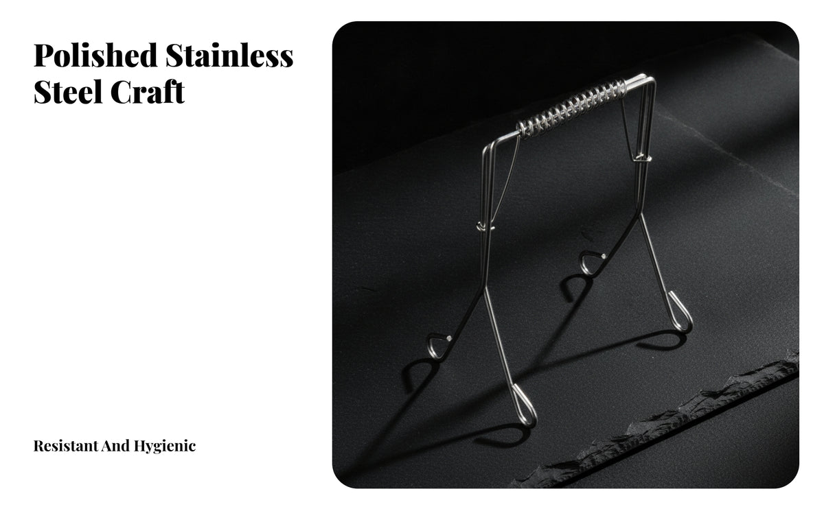 Frying Clamp with Spring-Coil Handle | 304 Stainless Steel Construction, Wire Frame Structure, for Kitchen