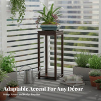 Mortise and Tenon Joinery Multi-Tier Flower Rack complimentarystanding Multi-Tier Wooden Stand No Assembly Required Plant Shelf Modern Oriental Design for Bonsai lovers, Apartment Dwellers, Living Room, Balcony, Sunroom, Entryway