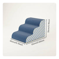 Washable Cover Convertible Pet Stairs Ramp Non-Slip Surface Foldable Pet Ramp Joint Protection 3-Step Dog Stairs Stable Construction for Senior Pets