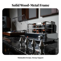 Stainless Steel Pillars Vibration Isolation Audio Rack Heavy Duty AV Component Stand Easy Assembly High-Fidelity Equipment Stand Modular Design for Audiophiles, Listening Room