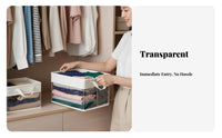 Foldable textile Box with view panel two-approachdirection closures textile Box with view panel Lidded