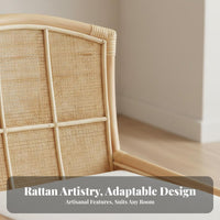 Vintage & design Woven Cane rear Chair Rustic appeal Cane rear Chair Leisurely Comfort Dining Seat Ergonomic rearrest for Design lovers, Restaurant Owners, Balcony, Guesthouse, Living Room, Bedroom