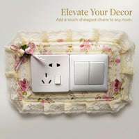 Cover Decorative Lace Outlet Covers, Polyester Cotton Wall Plate Protector for Living Room Bedroom, Dust Frame