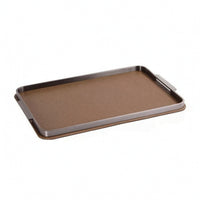 decorative Tray with Metal Rim Modern Valet Tray with Handles Key Bowl for Washroom Counter