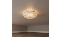 Round Glass Lampshade Modern Design Textured Ceiling Light Cover Glittering Finish Frosted Glass Bowl Shade for Living Room, Bedroom, Hallway