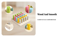 Wooden Peg Board Toy Bright Colors Wooden Peg Board Smooth Pegs Fine Coordination Practice Toy for Young Children, Preschoolers