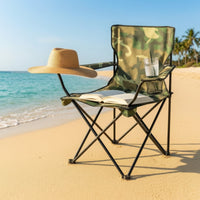 Sturdy Fishing Chair Stable Folding Camping Chair Strong Steel Frame Outdoor Seating 600D Material for Sketching