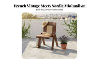 Woven spinerest Cane spine Armless Chair sturdy Wood Frame Dining Seat French & design accent Seating Retro Design for Restaurant Owners, Interior Designers, home dwellers, tearoom Room, Balcony, Kitchen, Bedroom