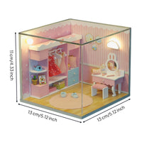 DIY Miniature House with Dust Cover Creative Miniature Room Set Collectible Model for Shelf