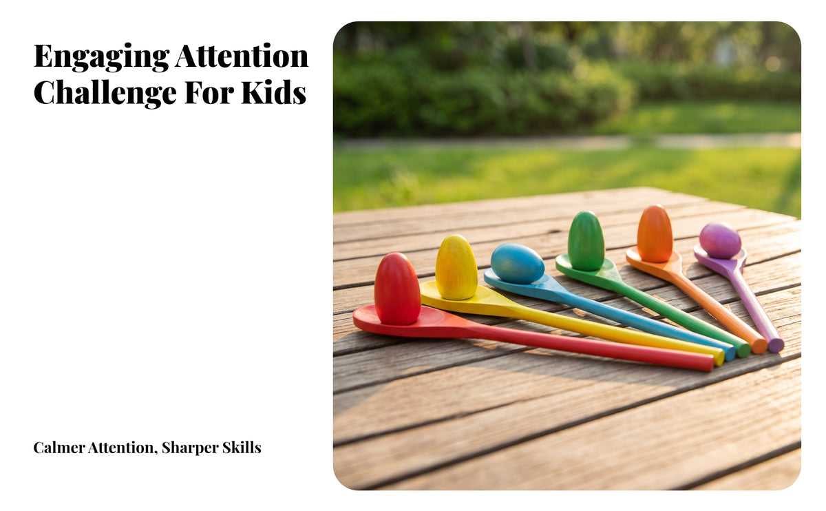 Egg and Spoon Race Game Set | Solid Wood Construction, Smooth Rounded Edges, Egg and Spoon Race Set, for Birthday Parties